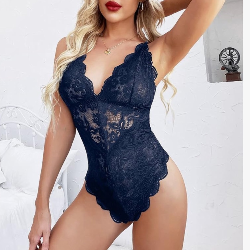 Elegant Black Lace Bodysuit